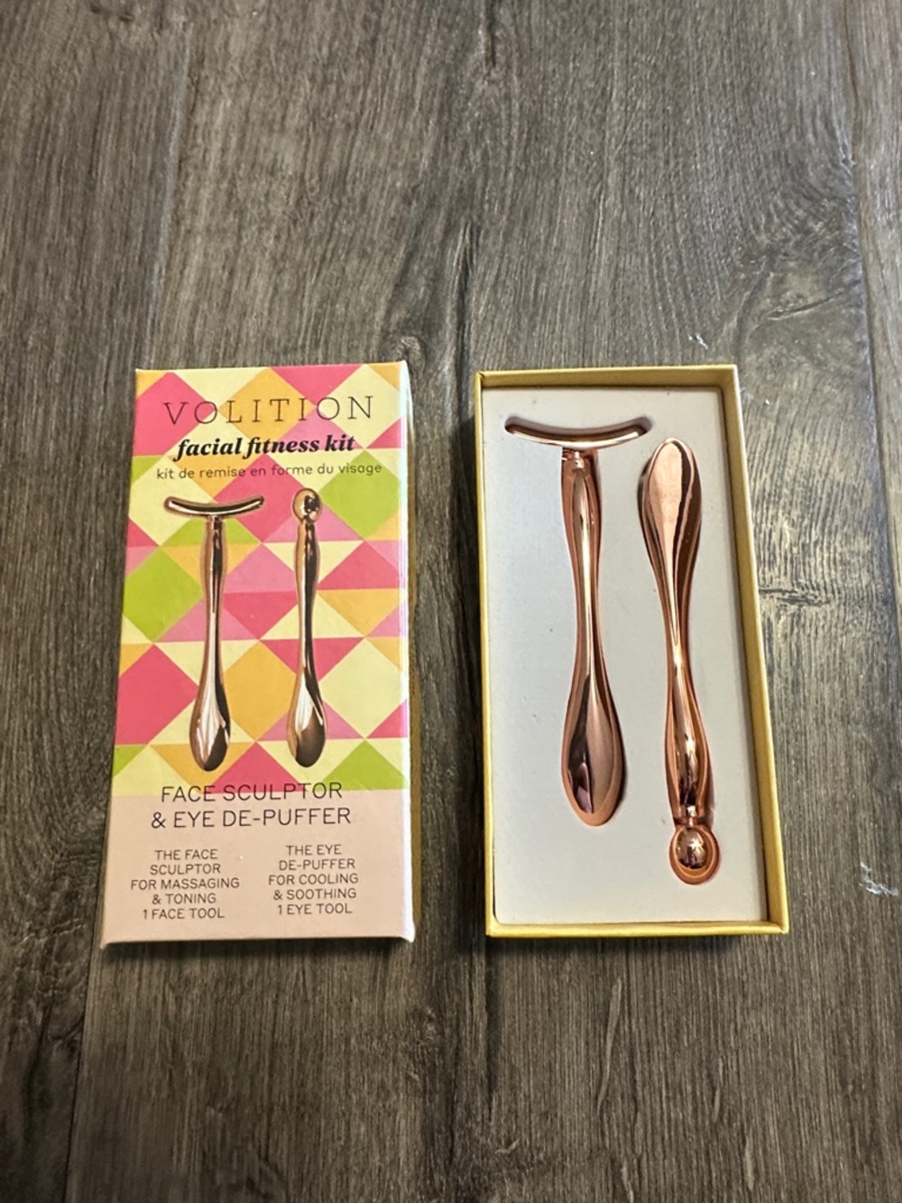 Volition Rose Gold Facial Fitness Kit – Face Sculptor & Eye De-Puffer